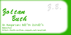 zoltan buth business card